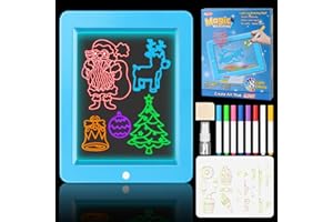 LumenVela Leuchtendes Led Zeichenbrett für Kinder, Led Maltafel Zaubertafel mit 8 Farben Stift, 8 Beleuchtungsmodi, Abwischbar, Transparente Schreibtafel Kinder Geschenk Spielzeug für ab 3 Jahre