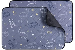 IEUUMLER Lot de 2 Tapis Educateur pour Chien, Lavable Réutilisables et Super Absorbanttapis Pee Pad, Anti-fuites Apprentissage propreté pour Chiot FC013 (Gris,121*76CM)