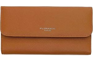 flora & co - Portefeuille Femme Rabat Tout-en-Un - Porte-chéquier Porte-Cartes Monnaie 3 en 1 - Compagnon Zippé 3 Volets Grande Capacité Fourre-Tout - Original Mode Tendance - Camel