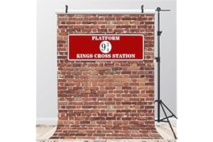 AIIKES 5x7FT Platform 9 and 3/4 King's Cross Backdrop Brick Wall Backdrop Red Brick Wall Backdrop for Magical Wizard Wall Decoration Kids Birthday Party Supplies Photo Studio Props 12-647