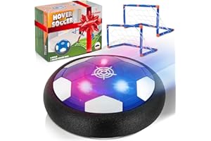 Atlasonix Hover Soccer Ball with Goal for Kids Boys Adults Family Sports Toy Foam Bumpers Safe Fun Air-Powered Gliding Play Realistic Experience Portable Gift Birthday Holiday Active Play
