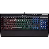 Corsair K55 RGB Membrane Gaming Keyboard (6 Programmable Macro Keys, 3-Zone RGB Backlighting, Multimedia Controls, UK Layout)