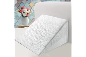 Brillars® Bed Wedge Pillow Cushion - Incline Support For Acid Reflux Back Pain, Snoring & Heartburn - Orthopedic - Reduces Respiratory Problems - Removable Washable Cover (Foam)