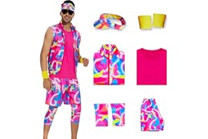 AYYOHON 80s Workout Costume Outfit Accessories Set 2023 Movie Halloween Cosplay Suit Oufits for Men Women