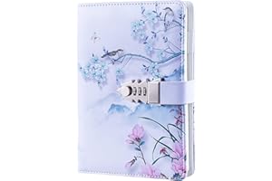 NectaRoy Cuaderno secreto para niña, diario con código, cuaderno diario de piel sintética para oficina, papelería estudiante, regalo de cumpleaños, 215 x 150 mm