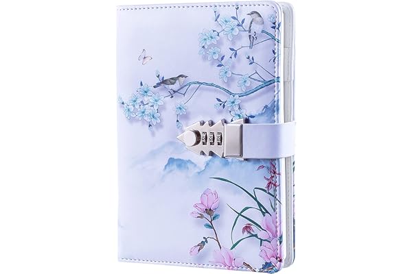 NectaRoy Carnet Secret Fille, Journal Intime avec Code, Cahier Journal Bloc-notes en PU Cuir Pour Bureau Papeterie étudiante Cadeau D'anniversaire, 215x150mm