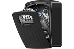 BTNEEU Cassetta Sicurezza Chiavi, Cassaforte per Chiavi Grande, Cassaforte Chiave Combinazione, Key Lock Box Custodia 4 Cifre e Lucchetto per Esterno Casa Garage Ufficio Palestra (nero)