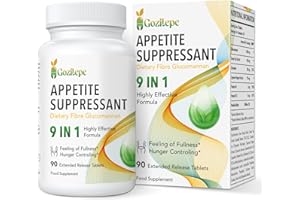 GOZITEPE 9-in-1 Vegan Appetite Suppressant for Women – High Strength Glucomannan 1600mg, Green Tea (50% EGCG), Cayenne, Chromium & B Vitamins – 90 Extended Release Tablets