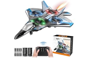 Beria RC Plane Toy for Kids 3-12 Year Old: Remote Control Plane RC Aeroplane Toys Gifts for 3 4 5 6 7 8 9 10 11 12 Year Old Boys Toy Birthday Presents Controlled Aircraft Airplanes Toys for Adult Blue