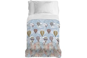 PENSIERI DELICATI Telo Copriletto 170 x 280 cm, Telo Singolo 100% Cotone Pique, Ideale Come Telo Arredo, Coperta Salva Letto 1 Piazza, Fantasia Volare Arancio, 100% Made in Italy