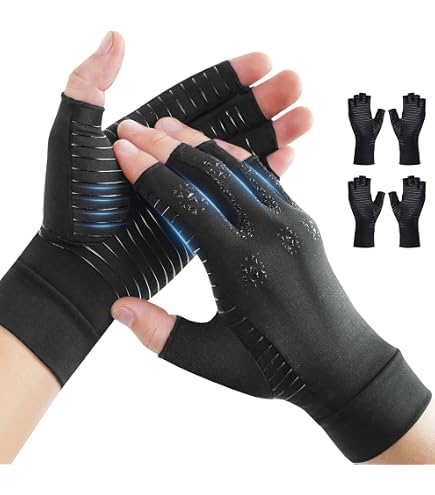 2 paia di guanti di compressione per artrite, reumatoidi, artrosi, dolori al tunnel carpale, guanti di compressione per artrite per donne e uomini, guanti da lavoro caldi