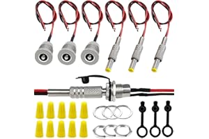 MKBKLLJY Pack of 4 5.5 x 2.5 mm 10A DC-099 DC Power Socket Threaded Socket for Panel Mounting with 18AWG Cable DC Power Plug Pigtail Cable with Waterproof Cover Cap Hex Nut Wiring Cap