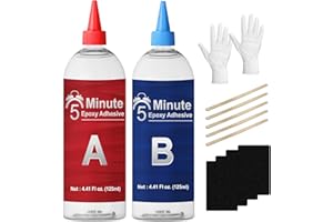 LAMXIN Five Minutes Epoxy Kleber 250ml, Zäher Dauerhafter Hitzebeständiger 2 Komponenten Kleber Epoxidharz, Schnell Aushärtender Klarer Zwei Komponentenkleber für Metall, Holz, Fliesen, Kunststoffe