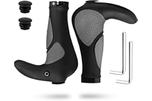 Simpeak Poignées de Guidon de vélo Ergonomique VTT Mountain Bike Cycliste par poignées de Verrouillage Anti-dérapant Ram Corne Bar Guidon Fin - Une Paire