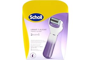 DR. SCHOLL'S Scholl Expert Care Limar y Alisar 2 en 1 Lima Eléctrica para Pies - Quita Durezas y Elimina Callos, Pedicura Profesional, Uso en Casa para Pies Suaves, Exfoliante con Cabezal Repuesto, Lima Morada