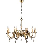 Lucea Castro 8-Piece Tumbled E14 Chandelier, AC/DC Power, Metal, Antique
