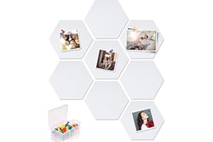 Yoillione Tableau en feutre hexagonal pour maison et bureau, tableau d'affichage blanc avec 20 punaises