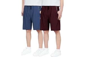 CAMLAKEE Short à Séchage Rapide pour Enfants Garçons Short d'extérieur Léger Summer Sport