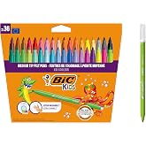 BIC Kids Kid Couleur Washable Markers for Kids, Medium Point, Assorted Colors, Great for Creative Activities, Case of 36 Mark