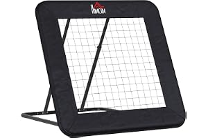 Homcomm Rebounder för fotboll, 128 x 118 cm dragvägg med skyddande kant, justerbar i 5 steg, bärbar rebound, fotbollsmål för