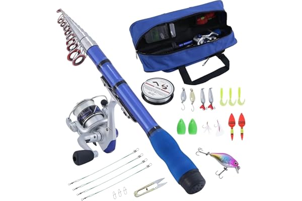BNTTEAM Mini Moulinet et Canne à pêche télescopique Portable à la Main Rigide 99% Fibre de Carbone Canne à pêche en mer et Moulinet leurres artificiels