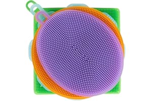 SAUBER MEISTER Silikon Schwamm 3er Set | Spülschwamm waschbar 3 Farben | Kitchen Sponge Silikon 3 St. | Spülschwamm silikon | Silikonschwamm Küche (4tlg Silikon Schwamm Set)