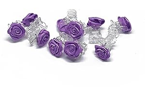FLEXISTORE 10 Petites pinces à cheveux ornées de roses hairclips Bijoux de cheveux mariée - Violet