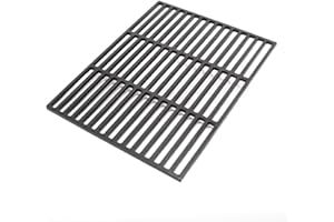 WILTEC Gusseisen Grillrost eckig 45 x 35 cm massiv für Holzkohlegrill Gasgrill