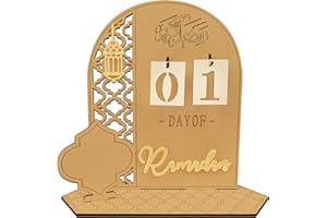4BAOHUI Ramadan Kalender aus Holz, 30 Tage Countdown DIY Ramadan Kalender Kinder, Elegante Ramadan Adventskalender Eid Mubarak, Ramadan Deko Kalender für Zuhause