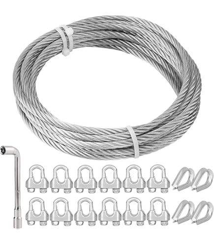 Fune Metallica Da 2,5 Mm, 5 M, In Acciaio Inox 7X19 EN 1.4401