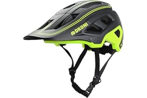 DKONI MTB Mountain Bike Helmet for Youth and Adults, Unisex, Lightweight, Adjustable Fit 54-61cm, Removable Visor and Liners, 17 Large Air Vents