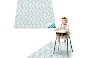 Navaris Splash Mat for Baby Highchair - Waterproof Plastic Food Catcher Floor Mats for Under High Chair - Wipeable Messy Play Mat - Splat Covering for Floors