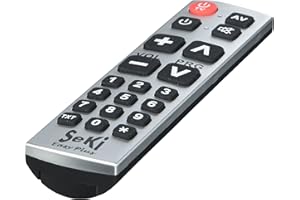 SeKi Easy Plus lernfähige Universal-Fernbedienung silber/schwarz - Großtasten Fernbedienung für Senioren + Kinder