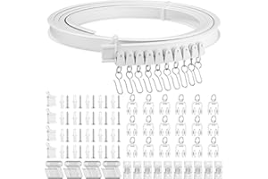 ZAXIVA Flessibile Binario per Tende da Soffitto 3 Metri, Binario tenda curva con rulli silenziosi per Divisore per Stanze, camper, tende da doccia, camere da letto e finestre, ecc
