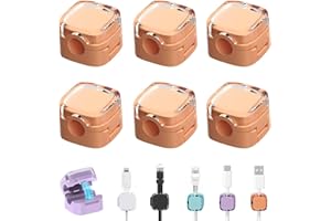 BAILTOUK 6 Pièces Clip Câble avec Auto-adhésifs, Organisateur de Câble Magnétique, Clips de Gestion de Câbles Magnétiques Réglable Clips Câble Organisateur pour Bureau, Table de Nuit (Orange)