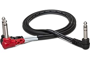 HOSA STP-201RR Right Angle 1/4" TRS to Dual Right Angle 1/4" TS Insert Cable, 1 Meter Black