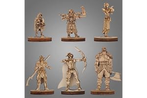 CZYY D&D Fantasy Lot de 6 figurines en bois découpées au laser 2,5D Échelle 28 mm Idéal pour les donjons et dragons, Pathfinder et autres RPG de table