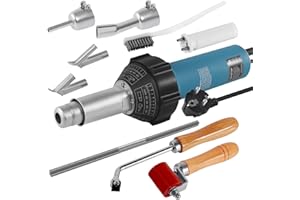 KayEsampra 1600 W 220V Heißluft-Taschenlampe, Kunststoff, Schweißpistole, Heißgasschweißgerät mit Düsen und PE/PVC-Stangen, Mit 2 Zubehörteilen