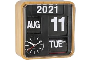 Karlsson KA5364WD Flip Calendar Väggklocka - Bamboo Wood Mini Flip