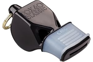 TEBASKET Silbato para Entrenador o Árbitro Deportivo Profesional, FOX40 Classic con Cordón Resistente, Ideal para Fútbol, Baloncesto, y Deportes al Aire Libre, Color Negro