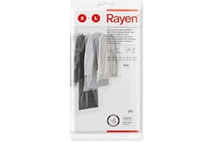Rayen | Sacos guardarropa antipolilla y antipolvo| Funda de armario | Protege tu ropa | Pack 6 unidades | Talla S (3u): 65x100cm | Talla L (3u): 65x150cm