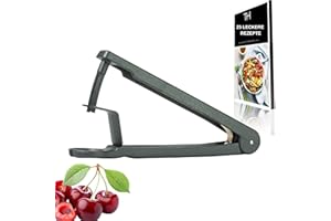 Thiru Premium Dénoyauteur de cerises - Lames robustes en acier inoxydable - Fabriqué en Allemagne - E-Book avec 25 recettes inclus - n'écrase pas le fruit