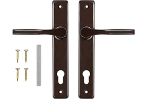 ADGO Tirador de Puerta Juego de Tiradores Derecha e Izquierda para Puerta, para Insertar, R=72mm, Rectangular, Tirador de Aluminio, Plancha de Acero, Con Recubrimiento de Polvo, Galvanizado, Marrón