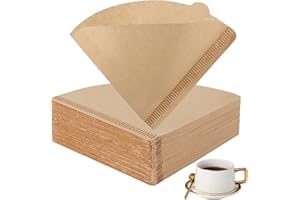 BYKITCHEN Coffee Filters 02, Set of 200, Disposable Coffee Filter Papers, Size 02，Unbleached Cone Paper Filters for Coffee Dripper & Pour Over Coffee Maker (Natural Brown)