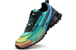 Kricely Trail Running Shoes Mens Breathable Lightweight Trainers Non-Slip Low Rise Walking Shoes