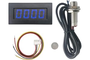 DIGITEN 4 Digital LED Tachometer RPM Speed Meter+Hall Proximity Switch Sensor NPN Blue