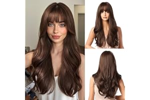 Esmee Brązowe Peruki 24 "Długa Syntetyczna Peruka o Wysokiej Gęstości Naturalna Linia Głowy Peruki Trwałe na Ciepło dla Kobiet