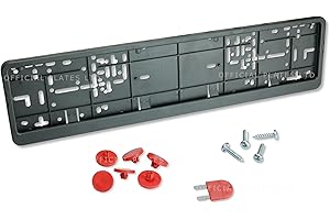 OFFICIAL PLATES LTD Genuine Wurth Klapp-Fix Number Plate Holder Surround Frame for Cars in UK and Europe. Rubber Anti-vibration Shock absorbers, Screws and Key included. (1x Frame + 6 Shock Absorbers)