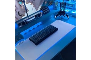 JMIYAV White Gaming Mouse Pad RGB Mousepad Non-Slip Rubber Base Extra Large Cool XL XXL Computer Desk Pad Gaming Accessories LED Light Up Extended Big Mouse Pad for Gamer 80 * 30cm