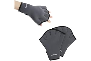 KIKGUZE Swim Gloves Aquatic Fitness Water Resistance Training Aqua Fit Webbed Gloves Mitts Swimming Gloves Webbed Water Gloves for Women Water Aerobics Neoprene Gloves for Men Adult,1 Pair